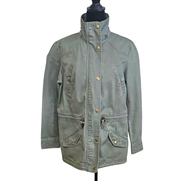 Style & Co. Jackets & Blazers - STYLE & CO Women's Army Green Utility Jacket with Removal Hood LP